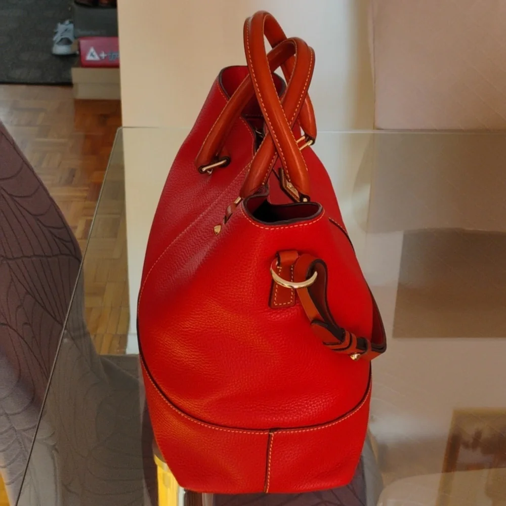 Dooney & Bourke  Red Leather Tote - Picture 3 of 7